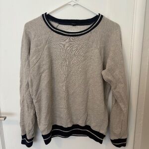 j crew gray and blue varsity sweatshirt medium